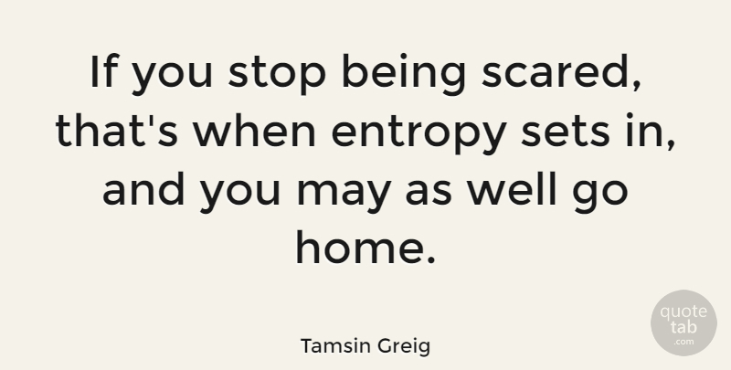 Tamsin Greig Quote About Entropy, Home, Sets: If You Stop Being Scared...