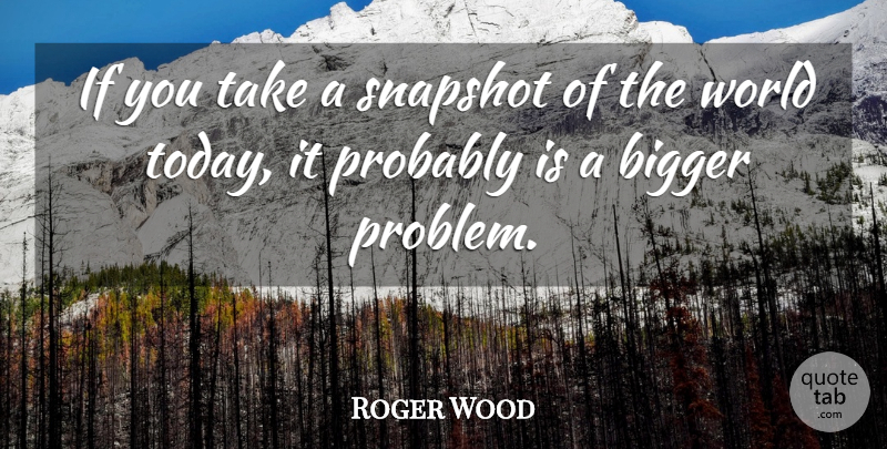 Roger Wood Quote About Bigger, Snapshot: If You Take A Snapshot...
