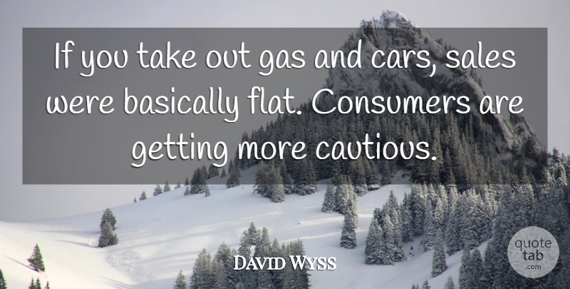 David Wyss Quote About Basically, Consumers, Gas, Sales: If You Take Out Gas...