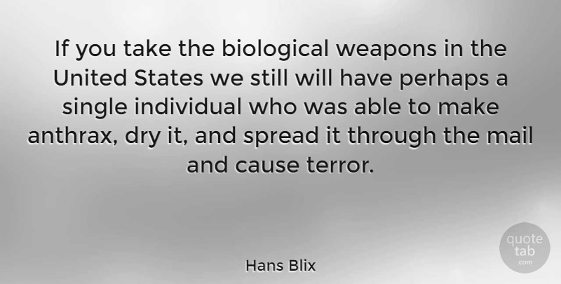 Hans Blix Quote About Dry, Weapons, Mail: If You Take The Biological...