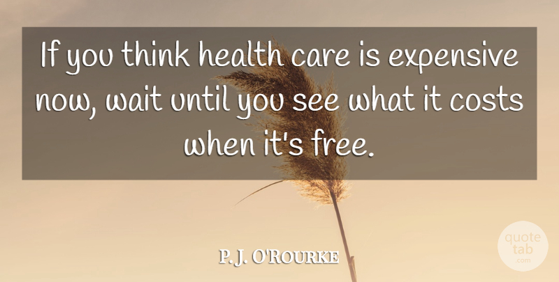 P. J. O'Rourke Quote About Inspirational, Humor, Thinking: If You Think Health Care...