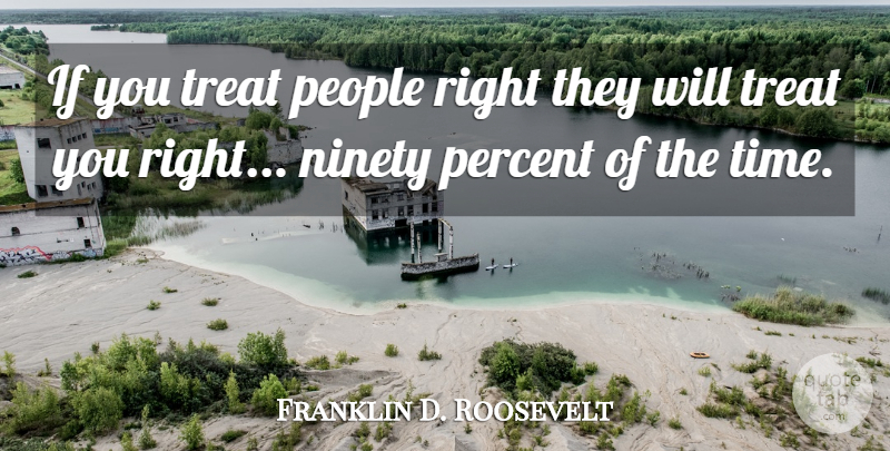 Franklin D. Roosevelt Quote About Inspirational, Ninety Nine, People: If You Treat People Right...