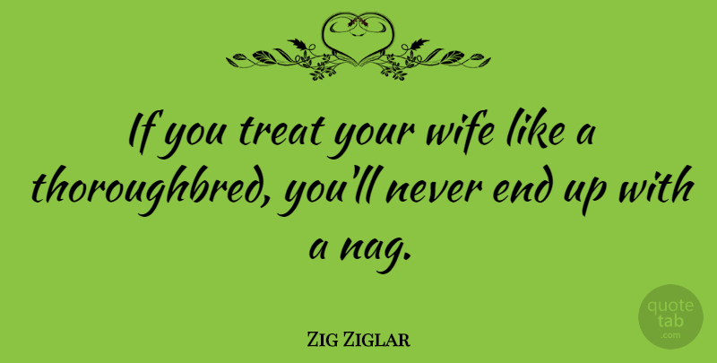 Zig Ziglar Quote About Motivational, Family, Friends: If You Treat Your Wife...