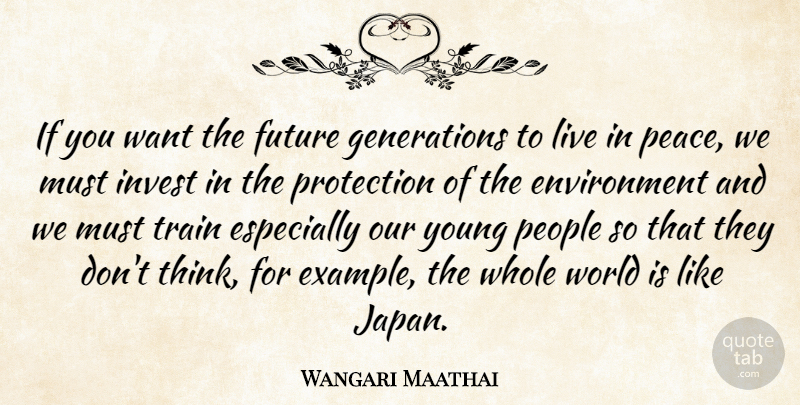 Wangari Maathai Quote About Environment, Future, Invest, People, Protection: If You Want The Future...