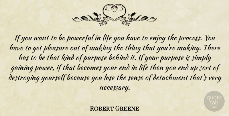 Robert Greene Quote About Powerful, Purpose, Want: If You Want To Be...