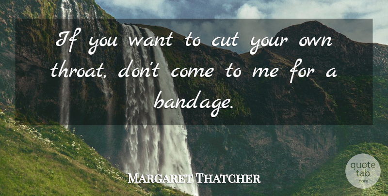 Margaret Thatcher Quote About Cutting, Want, Iron Lady: If You Want To Cut...