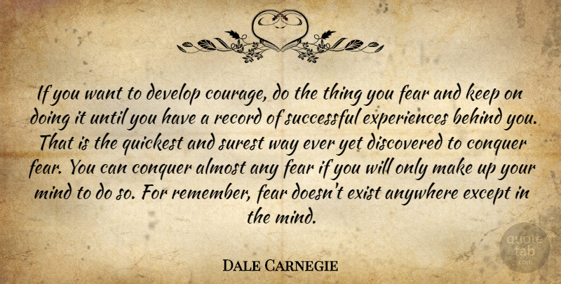 Dale Carnegie Quote About Successful, Mind, Records: If You Want To Develop...