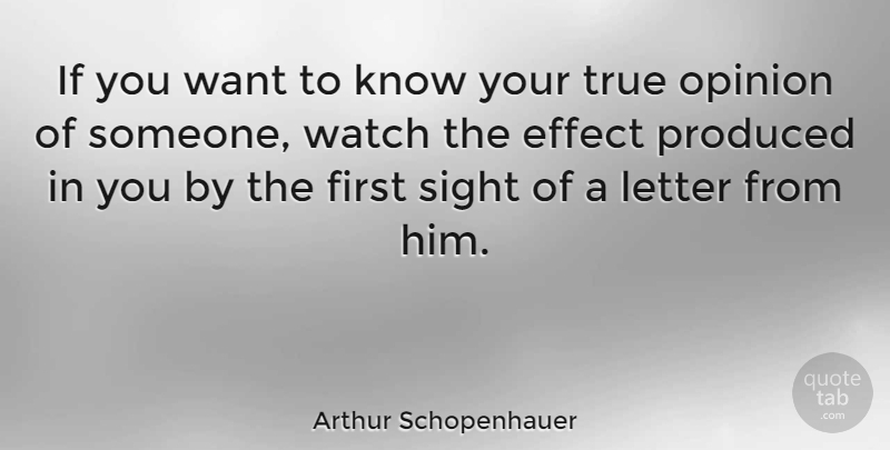 Arthur Schopenhauer Quote About Sight, Letters, Want: If You Want To Know...