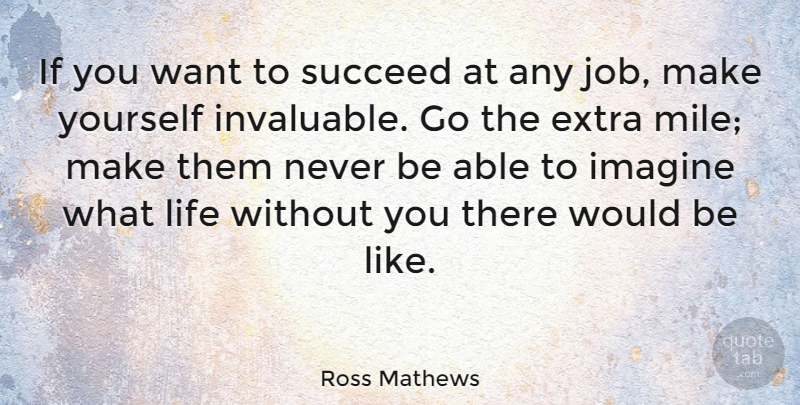 Ross Mathews Quote About Jobs, Would Be, Want: If You Want To Succeed...