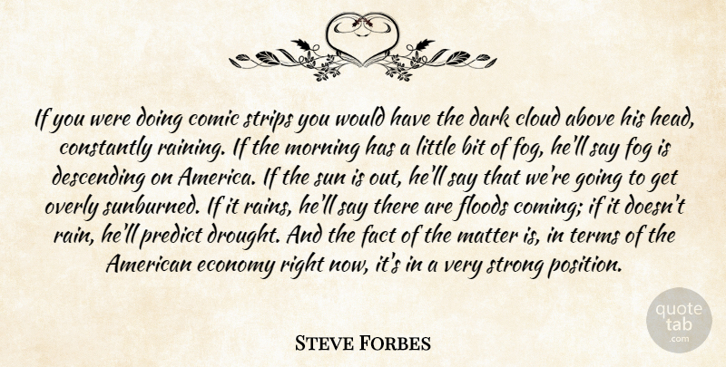 Steve Forbes Quote About Above, Bit, Cloud, Comic, Constantly: If You Were Doing Comic...