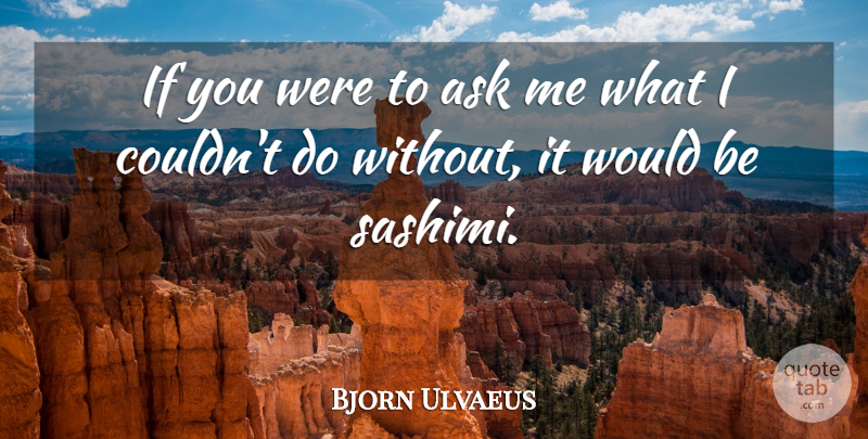Bjorn Ulvaeus Quote About Ask: If You Were To Ask...