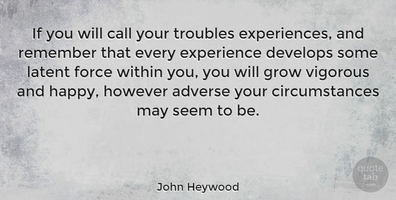 John Heywood Quote About Inspirational, Motivational, Happiness: If You Will Call Your...