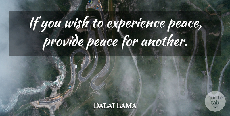 Dalai Lama Quote About Peace, Wish, Ifs: If You Wish To Experience...