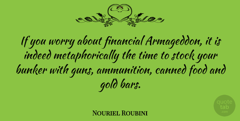 Nouriel Roubini Quote About Gun, Worry, Gold: If You Worry About Financial...