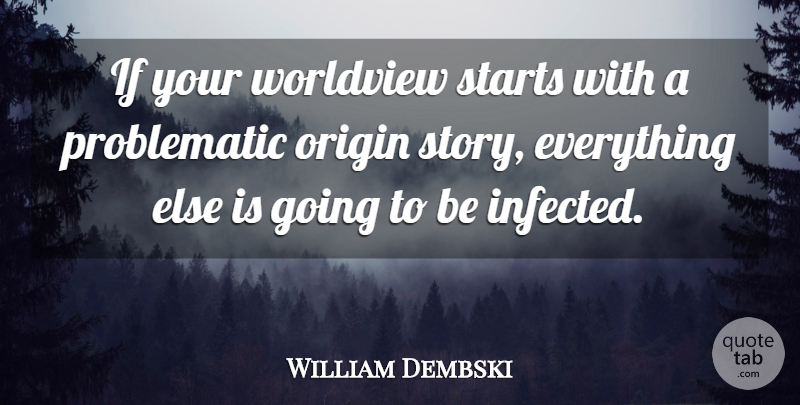 William Dembski Quote About Origin, Starts, Worldview: If Your Worldview Starts With...