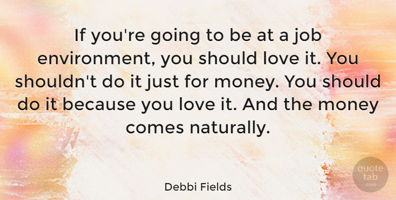 Debbi Fields Quote About American Businessman, Environment, Job, Love, Money: If Youre Going To Be...