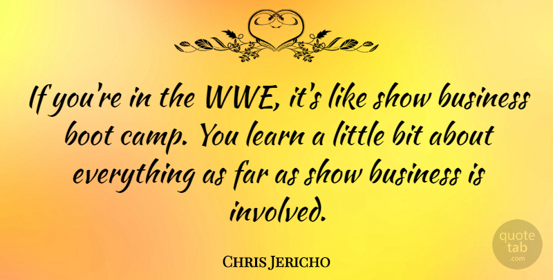 Chris Jericho Quote About Bit, Boot, Business, Far: If Youre In The Wwe...