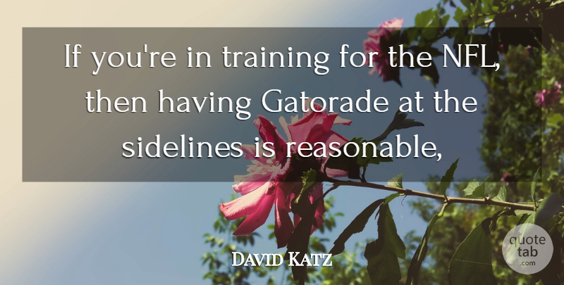 David Katz Quote About Sidelines, Training: If Youre In Training For...