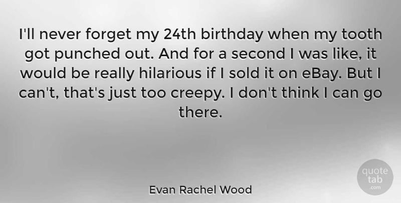 Evan Rachel Wood Quote About Birthday, Thinking, Ebay: Ill Never Forget My 24th...