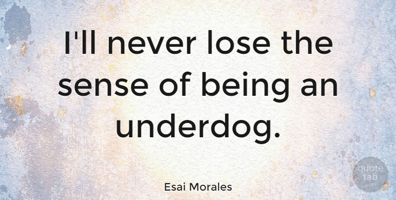 Esai Morales Quote About undefined: Ill Never Lose The Sense...