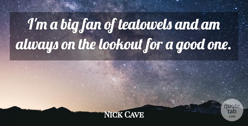 Nick Cave Quote About Fans, Bigs: Im A Big Fan Of...