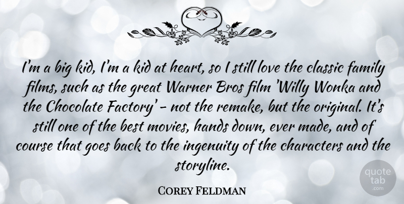 Corey Feldman Quote About Best, Bros, Characters, Chocolate, Classic: Im A Big Kid Im...