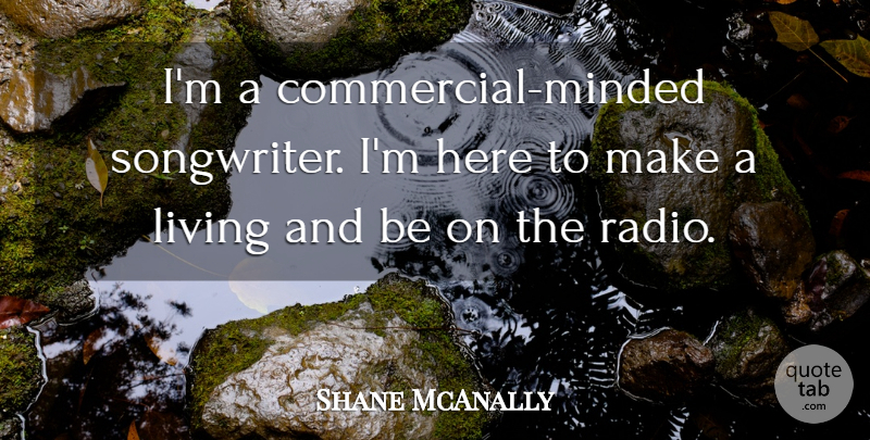 Shane McAnally Quote About undefined: Im A Commercial Minded Songwriter...