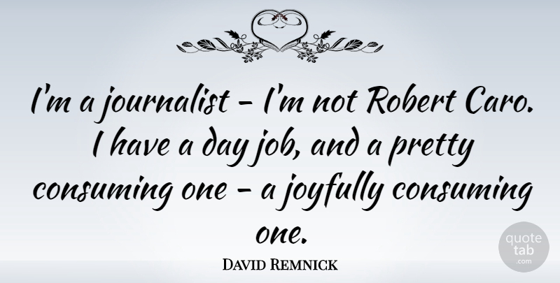 David Remnick Quote About Jobs, Day Jobs, Journalist: Im A Journalist Im Not...