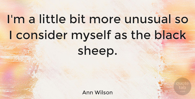 Ann Wilson Quote About Sheep, Black, Littles: Im A Little Bit More...