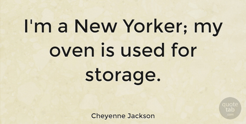 Cheyenne Jackson Quote About Ovens, Used, Storage: Im A New Yorker My...