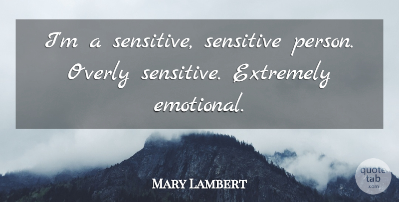 Mary Lambert Quote About Extremely: Im A Sensitive Sensitive Person...