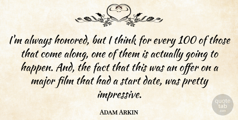 Adam Arkin Quote About Thinking, Facts, Film: Im Always Honored But I...
