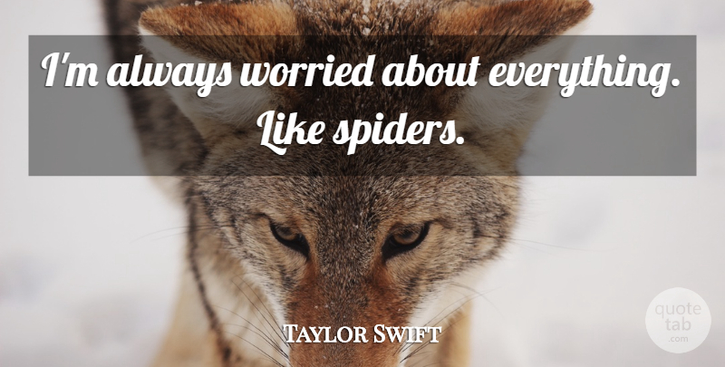 Taylor Swift Quote About Spiders, Worried: Im Always Worried About Everything...