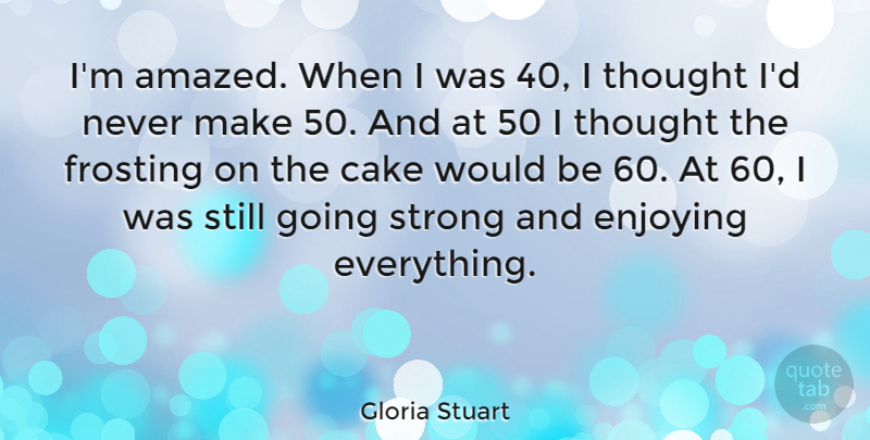 Gloria Stuart Quote About Birthday, Strong, Cake: Im Amazed When I Was...
