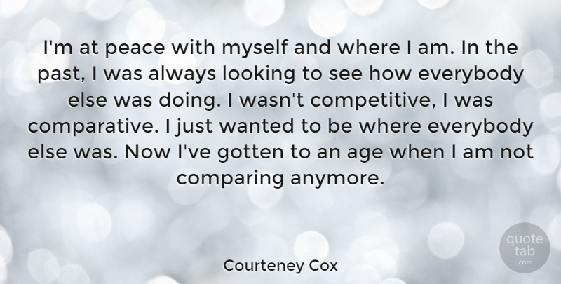 Courteney Cox Quote About Past, Age, Compare: Im At Peace With Myself...