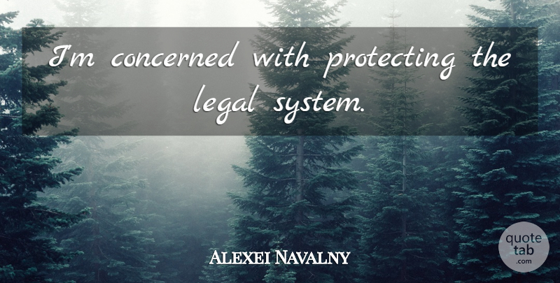 Alexei Navalny Quote About Legal System, Concerned: Im Concerned With Protecting The...