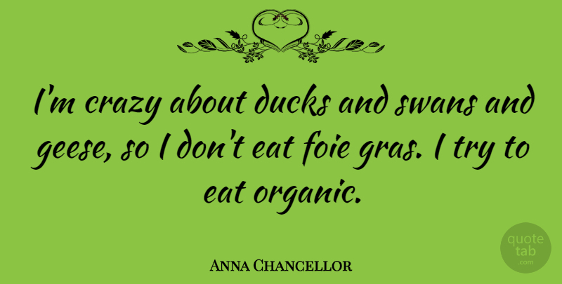 Anna Chancellor Quote About Crazy, Ducks, Swans: Im Crazy About Ducks And...