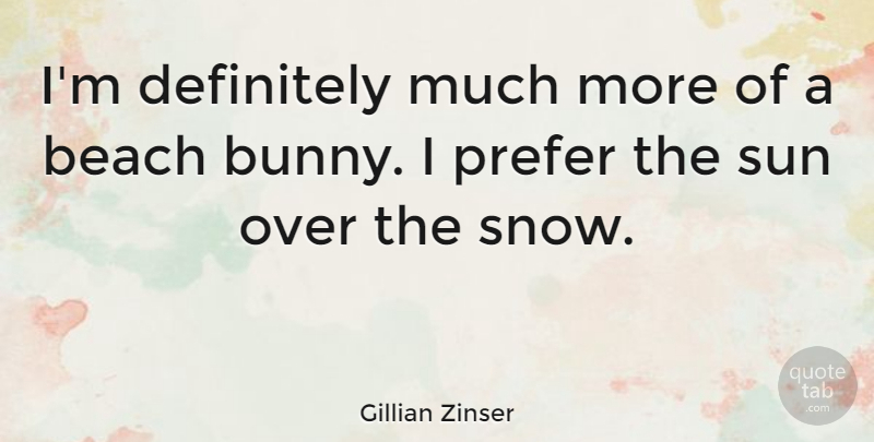 Gillian Zinser Quote About Definitely, Prefer: Im Definitely Much More Of...
