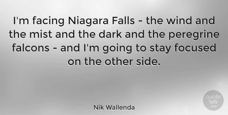 Nik Wallenda Quote About Facing, Falls, Mist, Niagara, Stay: Im Facing Niagara Falls The...