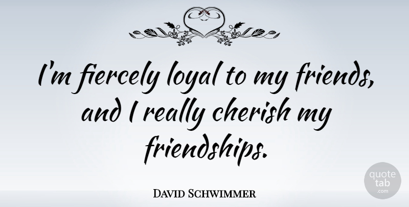 David Schwimmer Quote About Loyal, Fierce, Cherish: Im Fiercely Loyal To My...