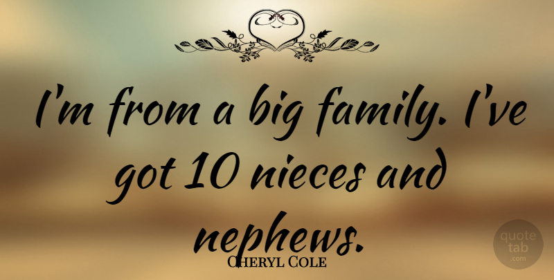 Cheryl Cole Quote About Niece, Nephew, Big Families: Im From A Big Family...