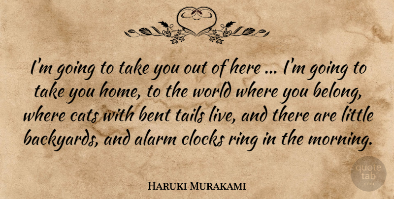 Haruki Murakami Quote About Morning, Home, Cat: Im Going To Take You...