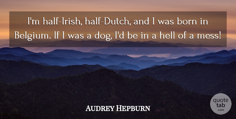 Audrey Hepburn Quote About Dog, Half, Dutch: Im Half Irish Half Dutch...