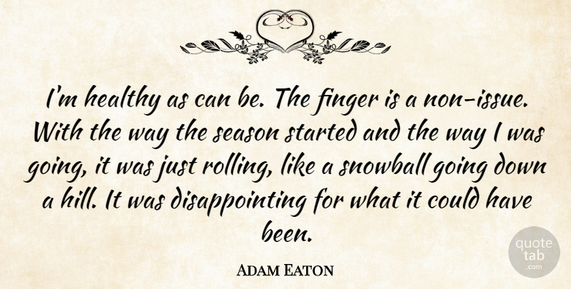 Adam Eaton Quote About Finger, Healthy, Season: Im Healthy As Can Be...