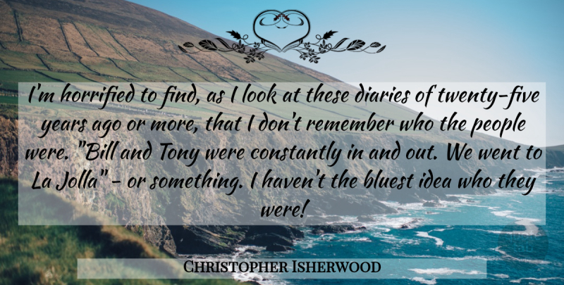 Christopher Isherwood Quote About Years, Ideas, People: Im Horrified To Find As...