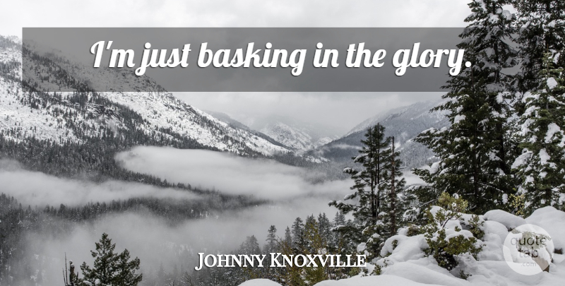 Johnny Knoxville Quote About Glory, Basking: Im Just Basking In The...
