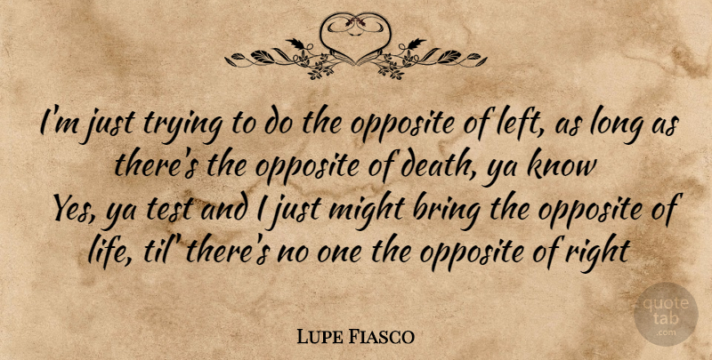Lupe Fiasco Quote About Opposites, Long, Trying: Im Just Trying To Do...