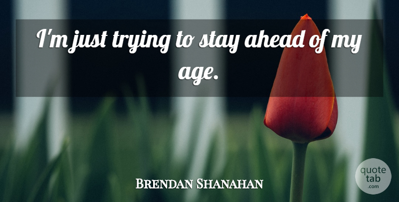 Brendan Shanahan Quote About Ahead, Stay, Trying: Im Just Trying To Stay...