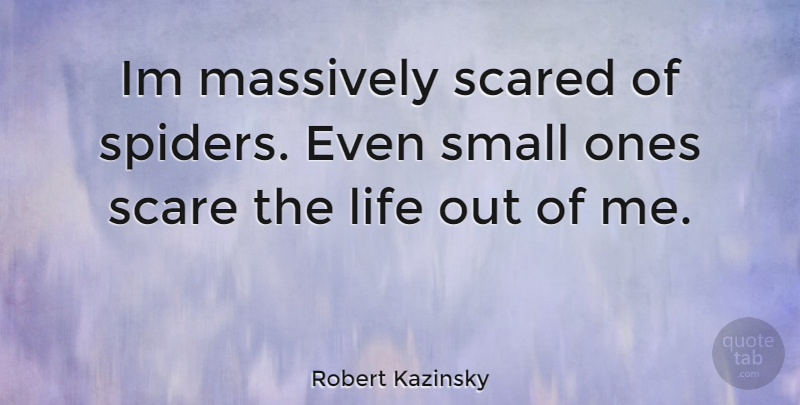 Robert Kazinsky Quote About Scare, Spiders, Scared: Im Massively Scared Of Spiders...