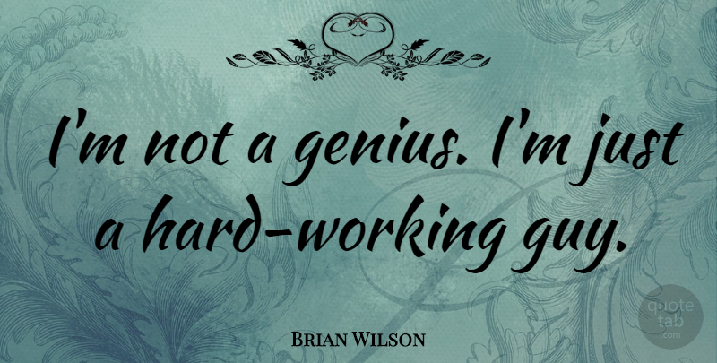 Brian Wilson Quote About Hard Work, Guy, Genius: Im Not A Genius Im...